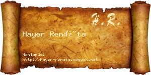 Hayer Renáta névjegykártya
